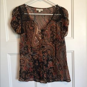 Multi colored flowy shirt